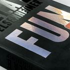 Text: "BELA FELSENHEIMER", "FUN", "SPIEGEL Bestseller". Glänzende Buchoberfläche in Schwarz mit einem orangefarbenen Sticker.