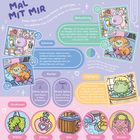 "Mal mit mir. Beleuchtung. Schatten. Marker. Highlights. Strukturen: Blätter, Glitzer, Holz, Wasser, Muster."