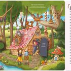 Wer wohnt denn da? Wer hat sich hier versteckt? Knusper, knusper, knäuschen... Illustrationen von Waldtieren und einem Hexenhaus.