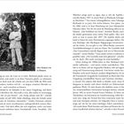 Eine Seite aus einem Buch mit Text über Arthur Rimbaud, inklusive einem Foto von ihm in Harar, Äthiopien.