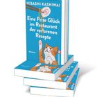 Covertext: "Eine Prise Glück im Restaurant der verlorenen Rezepte". Illustration von einer lächelnden Katze, die nach einer Nudel greift.