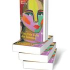 „Das erste Licht des Sommers“ von Daniela Raimondi, Ullstein. Farbenfrohes Gesicht auf Buchcover, gestapelte Bücher.