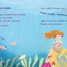 Text: Party in Gefahr. Mara reißt die Augen auf. Illustration: Ein Mädchen unter Wasser mit Fischen und Pflanzen.