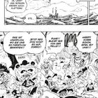 Oben Text: "Am Fuß des linken Hinterbeins...". Unten Feierszene mit lebhaften Gesprächen und fröhlichen Figuren.