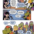 Comic über eine Dino-Metalband. Interview mit Mr. Heavysaurus und Bandmitgliedern Milli Pilli, Riffi Raffi, Muffi Puffi, Komppi Momppi.