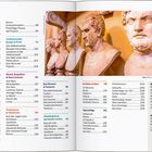 Inhalt: Themenseiten über Rom, darunter Antikes Rom, Centro Storico, Monti, und praktische Tipps. Rechts Marmorbüsten.