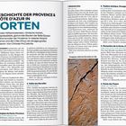 Die Überschrift lautet: "DIE GESCHICHTE DER PROVENCE & DER CÔTE D'AZUR IN 15 ORTEN". Die Seiten enthalten historische Informationen.