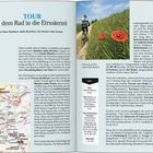 Das zweiseitige Layout listet erstaunliche Zahlen aus der Toskana auf, begleitet von erklärenden Texten.