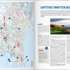 HAUPTSTADT INMITTEN DER LAVA. Der Text beschreibt Reykjavik, Sehenswürdigkeiten und Museen. Karte von Südwest-Island.