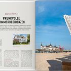 Bäderarchitektur, Prunkvolle Sommerresidenzen - beschreibt historische Villen mit Balkonen und Türmchen. Strandansicht mit Seebrücke.