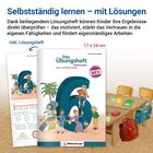 „Selbstständig lernen – mit Lösungen. Inkl. Lösungsheft. Das Übungsheft Mathematik.” Illustration mit Kindern und Lehrer.