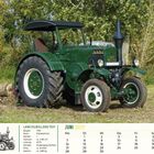Lanz Eilbulldog 7531, Baujahr 1950, Glühkopfmotor, Kalenderseite Juni 2027. Grüner Traktor auf Feld.