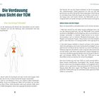 **Die Verdauung aus Sicht der TCM  
Das Kochtopf-Modell**  
Links Illustration: Mensch mit Kochtopf und Flamme im Bauch.