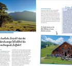 Eine herrliche Aussicht über das Balderschwanger Tal belohnt die anstrengende Auffahrt. Foto: Almhütte in grüner Hügellandschaft.