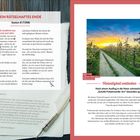 Links: "Ein rätselhaftes Ende", Text über Joachim und Gudrun. Rechts: "Vielseitigkeit entdecken", Landschaftsfoto mit Bäumen.