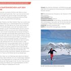 Seite mit Tourbeschreibung: "Von Partenkirchen auf den Wank", inklusive Route, Hinweise und Höhe. Rechts: Bild mit Skifahrer im Schnee.