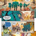 Comic-Illustration: Figuren in Rüstungen, brennende Stadt, Redeblasen über Aufstände und königliche Nachfolge.