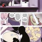 Texte in Sprechblasen beschreiben Beziehungen und Erinnerungen. Eine moderne Küche, Avocado, Person mit Getränk. Comic-Stil.