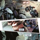 Comic-Seite: Ein Spektakel mit Motorradjagd. Schüsse: "BANG! BANG! TNG!". Held mit Schild weicht aus. Spannung pur.