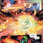 Oben: „Schnell ... wie besprochen! Schlagt zu, solange er überrascht ist!“ Mitte: „BLAM BLAM BLAM“. Unten: „Du Narr! Wärst du wirklich ich, dann wüsstest du bereits ... Doom ist nie überrascht.“ Ein maskierter Charakter mit Kapuze erzeugt magische Energie. Explosionen überall.