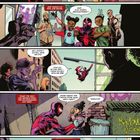 Comic mit Spiderman, der mit Menschen spricht: Er erklärt, warum er eine Maske trägt und Kindern hilft. Positive Stimmung.