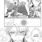 Zwei Manga-Charaktere in traditioneller Kleidung beim Essen. Text über Hotelverbindung und eventuelle Übernahme.