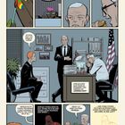 Illustration mit Comic-Stil. Texte über Polizeiarbeit, Urlaub, Verbrechen. Personen in Büroszenen, FBI-Emblem sichtbar.