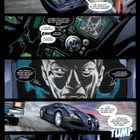 Comic-Szenen: Ein Auto rast. Dialoge über einen Museums-Raub. Auf einem Bildschirm ein finsterer Mann. Text: „TUMP“.