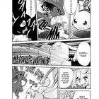 Im Manga-Kampfstil schreien Kreaturen "Konfustrahl", "Offenlegung", "Doppelteam". Figuren fangen an zu kichern.