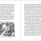 Zwei Buchseiten erzählen von Adele und ihrem Bruder Henrys Fähigkeit, sich Dinge zu merken. Illustration: Kind liest.