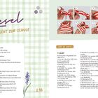 Titel: Liesel geht zur Schule. Oben klein: 03. Materialien und Farben für Häkeln. Rechts Schritt-für-Schritt-Fotos mit Text.