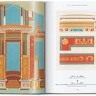 VOL. I — HOUSE OF MARCUS LUCRETIUS. Links farbiges Wanddekor mit Säulen, rechts verzierte Wandmuster.