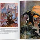 "Dracula Meets the Wolfman" ist der Titel. Zwei düstere Illustrationen zeigen Kämpfe zwischen Monstern vor gotischen Kulissen.