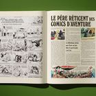 Links steht "Tarzan by Edgar Rice Burroughs". Rechts der Titel "LE PÈRE RÉTICENT DES COMICS D’AVENTURE" mit Comics und Text.