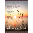 Text: „Vater unser im Himmel...“ Matthäus 6,9-13. Illustration: Ährengras vor untergehender Sonne, Juni-Kalenderseite.