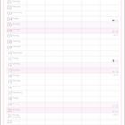 Kalenderseite für Juni mit Wochentagen, Platz für Notizen und einer Illustration von Blumen, einer Taube und einem Gärtner.