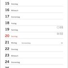 Kalender für Juni mit Wochen- und Mondphasen. Darunter eine Illustration einer Seilbahn über Bergen.