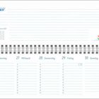 Kalender für Januar 2027, Wochentage: Montag, Dienstag, Mittwoch, Donnerstag, Freitag, Samstag, Sonntag. Illustration: Eisbär mit Blume.