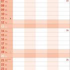 Kalender für Juni 2027. Tage horizontal aufgelistet von 01. bis 30. Juni. Feiertag: Sommeranfang am 21. Juni.