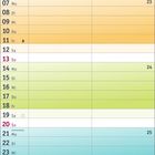 Kalenderblatt: Juni 2027, Wochentage und Daten von 01 bis 30, mit farbigem Hintergrund.