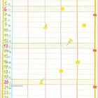 "JUNI", Kalender mit Blütendekor. Tage von 1 bis 30, Notizen zu "Sommeranfang". Tipp: Junge Löwenzahnblätter sammeln.