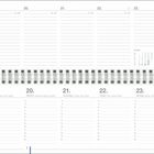 Wochenplan von 18. bis 24. Januar mit Platz für Notizen. Kalender für Januar unten, Spiralbindung in der Mitte.