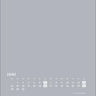 Kalender Juni, Wochenbeginn Montag, hervorgehobene Tage: 6, 13, 20. Hinweis: 21.6. Sommeranfang.