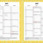 Kalender für 2027 mit Feiertagen: Neujahr, Heilige Drei Könige, Valentinstag, Rosenmontag, Ostern, Karfreitag, Pfingsten.