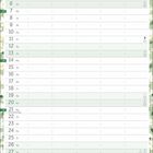Kalenderseite für Juni: Enthält Wochentage, Daten und ein Feld für "Name". Blümchenmuster als Hintergrundverzierung.