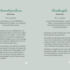 Links: Rezept für Amarettopralinen, rechts: Rezept für Rumkugeln. Unterschiedliche Zutaten und Zubereitungen. 