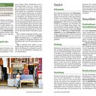 "Sperrung der Geldkarten", "Zahlung mit Bargeld oder Kreditkarten", "Gepäck", "Dokumente", "Kleidung", "Ausrüstung", "Gesundheit", "Reisekrankenversicherung". Unten: Ein Verkaufsstand mit bunten Textilien.