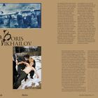 BORIS MIKHAILOV. Beschreibung seines Werkes "At Dusk". Überschrift in markanter Schrift. Zwei Fotos, eines oben, eines unten.