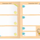 Kalenderseite: Dezember 2027, Woche 49, mit Notizen für den Nikolaustag. Illustration: Figuren nebeneinander.