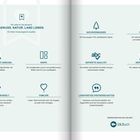 Texte: 
"GENUSS. NATUR. LAND LEBEN."
"NATURVERBUNDEN", "FEEDBACK"
"ÜBERZEUGEN SIE SICH SELBST!"
Illustration mit Symbolen und Texten über Qualität.